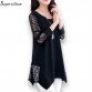 Chic O-neck 3/4 Sleeve Lace Blouse - 32687614385