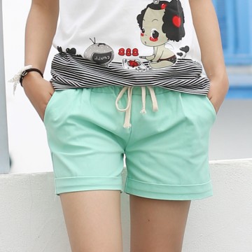 Perfect For Summer, Elastic Candy Color Shorts With Belt