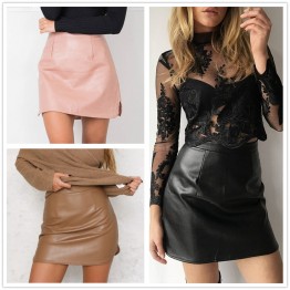 Sexy PU Leather Mini Skirt