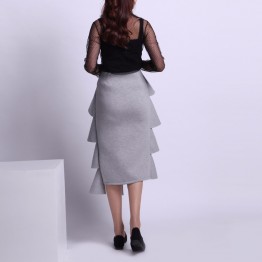 Ruffled Long Cotton Skirt