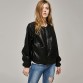  Casual Long Sleeve Button Slim Coat Fashion Faux Leather Bomber Jacket 
