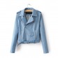 Quality Ladies Basic Street  ShortFaux Leather Jacket - 32785631721