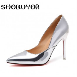 Elegant Thin Pointed Toe Leather Pumps