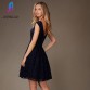 Elegant Navy Blue Lace Short Cocktail Dress - 32752011726