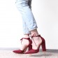 Sexy Pointed Retro Lace Up Heels - 32801810054