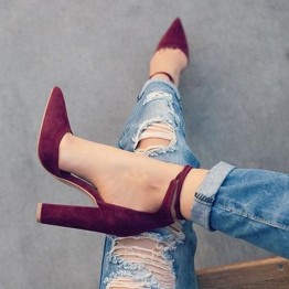 Sexy Pointed Retro Lace Up Heels