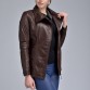  Guaranteed 100% Genuine Leather Sheepskin Brown Long Leather Trench 