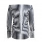 Fashionable Striped Off The Shoulder Blouse