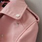 Short Faux Soft Leather Jacket Fashion Zipper 
