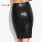 Sexy Black PU Leather Skirt