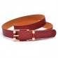 Genuine Leather Crocodile Pattern Thin Waist Belt - 1695145414