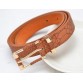 Genuine Leather Crocodile Pattern Thin Waist Belt - 1695145414