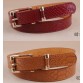 Genuine Leather Crocodile Pattern Thin Waist Belt