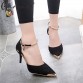 Sexy Suede Gold Metal Pointed Toe Thin Air Heels - 32702037316