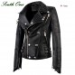 Genuine Leather Jacket Women Real Sheepskin Punk Rock - 32660059688
