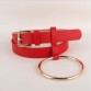 Hot Big Ring Decorated PU Leather Strap Belt - 32758766988
