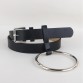 Hot Big Ring Decorated PU Leather Strap Belt