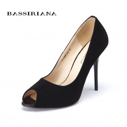 Gorgeous Genuine Patent Suede Leather Peep Toe Shoes