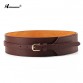 Genuine Leather Pin Buckle Wide Belt - 32558192050