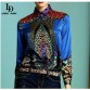 Sexy Long Sleeve Printed Blouse - 32226861272