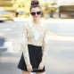 Chic Black/Beige Beading and Sequined Elegant Top