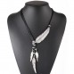 Vintage Alloy Feather Necklace Pendant