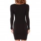 Sexy Long Sleeve Black Dress - 32614437832