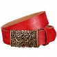 Genuine Leather Vintage Floral Metal Buckle Belt - 32378077867