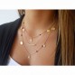 Beautiful Multi Layer Gold Silver Chain Beads Leaves Pendant Necklace