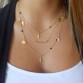 Beautiful Multi Layer Gold Silver Chain Beads Leaves Pendant Necklace - 32736237243