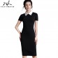 Attractive Turn-down Collar Fit Business Dress - 1783218843