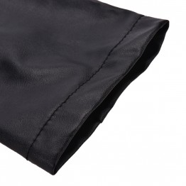 Faux Leather Casual Zip Long Sleeve Chic Stylish Jacket 