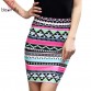 Beautiful Striped Floral High Waist Skirt - 32612188059