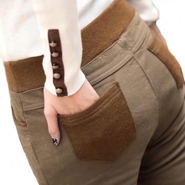 Stylish Boot Cut Pants with Elastic Waist - 32713900462