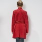  Women's Genuine Leather jacket Red Trench Coat