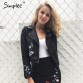 Simplee Embroidery faux leather coat Motorcycle zipper wine red leather jacket women Fashion cool outerwear winter jacket 2017 - 32816768189
