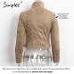 Faux leather suede Short slim jacket - 32748268807