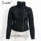 Faux leather suede Short slim jacket - 32748268807