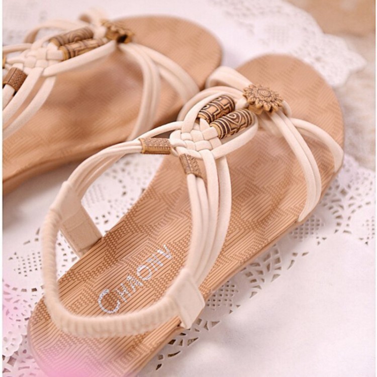 Elegant String Bead Beach SandalsShoes