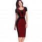 Elegant Color Contrast Business Casual Dress - 32656093463