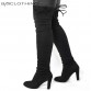 Sexy Faux Suede Thigh High Boots - 32782990548