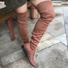 Chic Stretch Suede Over The Knee Boots