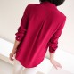 Real Silk Long Sleeve Solid Chiffon Shirt