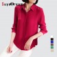 Real Silk Long Sleeve Solid Chiffon Shirt - 32723981217