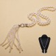 Long Multilayer Pearl Necklace Freshwater Pearl Tassels - 32377750227
