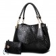 Attractive Crocodile Print Handbag+Wallet  2bags/set