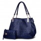 Attractive Crocodile Print Handbag+Wallet  2bags/set - 32720377035