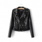 Color faux  leather short motorcycle jacket zipper pockets sexy punk coat